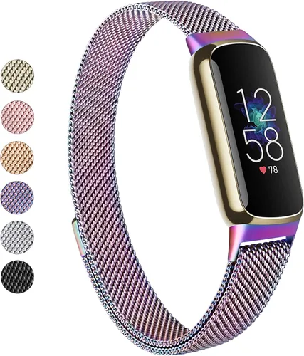 Miniatura 13 de Vanjua Correa de metal compatible con Fitbit Luxe, correa de repuesto ajustable de malla de acero inoxidable para Fitbit Luxe/Luxe edición especial