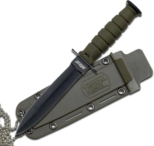 Miniatura 3 de Cuchillo táctico de cuello, con cuchilla fija, Serie MT-632. 6 pulgadas en total. De Mtech USA Agarradera negra