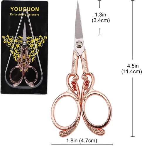 Miniatura 7 de YOUGUOM Tijeras de bordado, tijeras de costura de precisión pequeña, tijeras de detalle de punta afilada para manualidades, costura, corte
