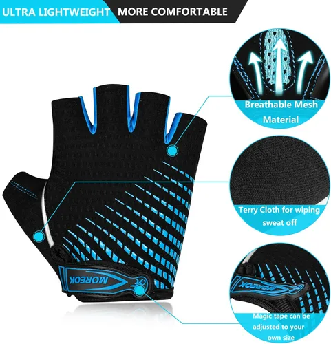 Miniatura 2 de BIKINGMOREOK Guantes de ciclismo para hombres y mujeres, guantes de bicicleta transpirables, almohadillas de gel de 0.197in, guantes de bicicleta