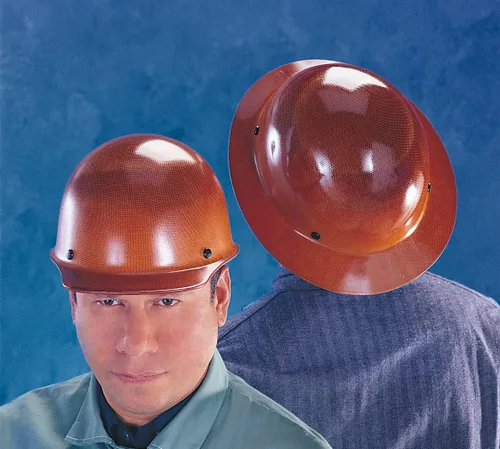 Miniatura 5 de MSA Skullgard - Casco duro de ala completa con suspensión, soporte de lámpara y portacables, hecho de resina fenólica, soporta cargas de calor