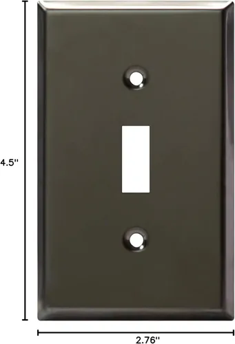 Miniatura 83 de ENERLITES Placa de Pared Metálica para Interruptor de Luz de Palanca, Acero Inoxidable 201, Resistente a la Corrosión, Tamaño Estándar 1-Gang 4.50
