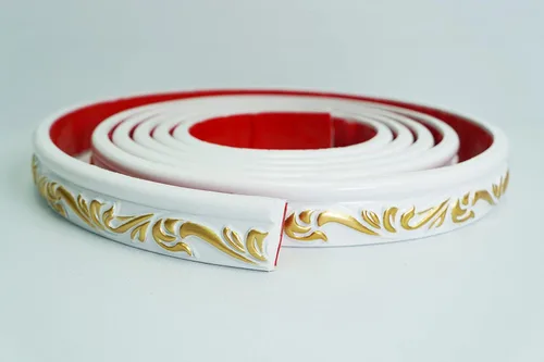 Miniatura 8 de Colamo Tira de calafateo blanca cromada de 16.4 pies para bordes, cuerpo lateral, molduras adhesivas flexibles y adornos para pared, espejo, techo