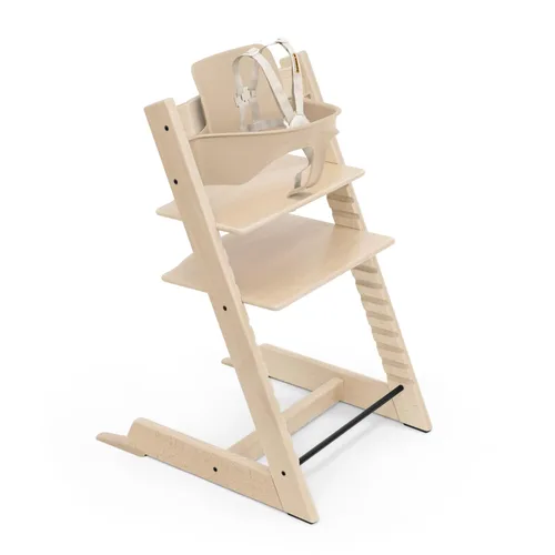 Stokke Tripp Trapp Silla alta 2, natural, incluye silla + juego de bebé con arnés extraíble para niños de 6 a 36 meses, ajustable, ergonómica y