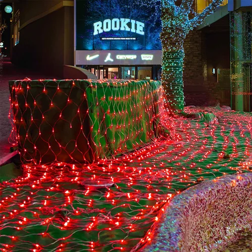 Miniatura 3 de LJLNION Luces de red de San Valentín, 360 luces LED de 12 pies x 5 pies, cadena de luces de malla conectables, 8 modos de iluminación, adaptador