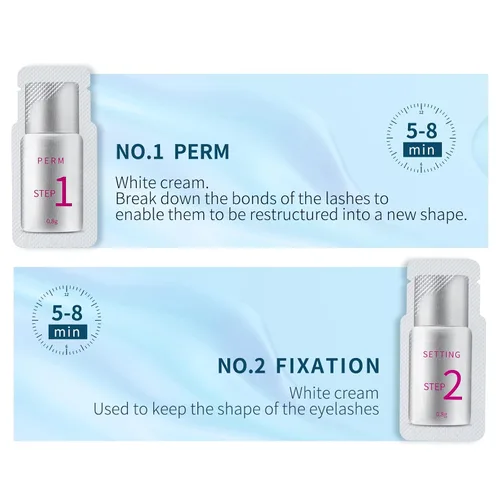 Miniatura 3 de Kit de Permanente Fast Perm Lash Lift Kit de Permanente de Pestañas Loción de Permanente y Fijadora (Cantidad: 2×5 Paquetes)
