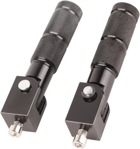 Miniatura 6 de Estriberas de aluminio, 2 piezas, 8MM universal, 90 grados plegables, negro, 5 1 pulgadas