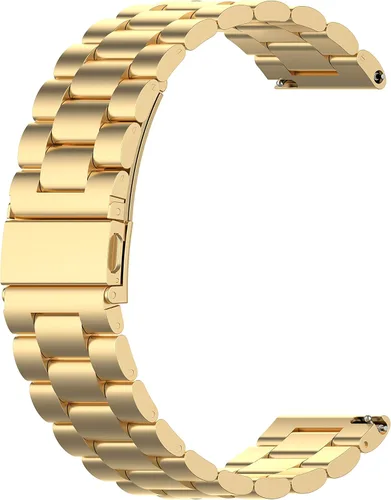 Miniatura 5 de Correa de liberación rápida compatible con SKG V7/V7 Pro Smart Watch Band para mujeres y hombres, correa de repuesto de acero inoxidable de metal Oro