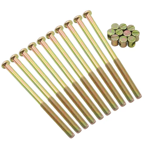 Miniatura 21 de Juego de 10 piezas de tornillos M6 x 100 mm de cabeza plana hexagonal con enchufe - Perfecto para accesorios de cama de madre y bebé - Galvanizado