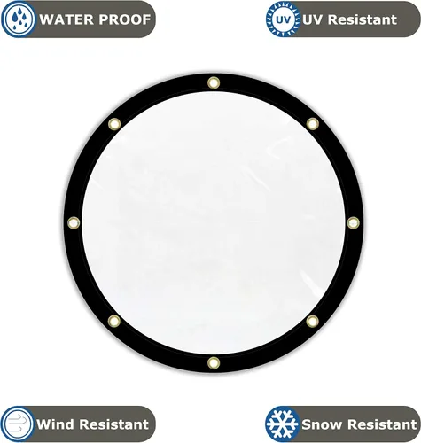 Miniatura 3 de Covers & all Lona redonda transparente, resistente al agua, de 18 onzas, PVC, 560 GSM, 20 mil, resistente a los rayos UV y a la intemperie, cubierta