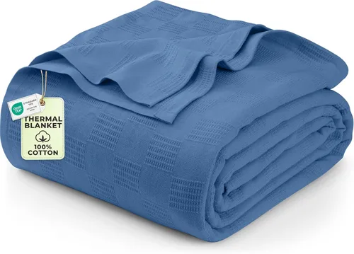 Miniatura 21 de Utopia Bedding Manta térmica 100% algodón, suave, ligera, transpirable, acogedora manta de primavera y verano para cama, decoración del hogar