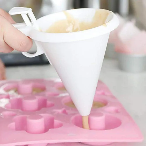 Miniatura 4 de Baost Taza de embudo de helado de chocolate de mano, dispensador de masa de chocolate de plástico, dispensador de masa para panqueques, ayudante