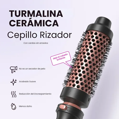 Miniatura 7 de Wavytalk Juego de rizadores 5 en 1, rizador múltiple, juego de varita rizadora con cepillo térmico y 4 varitas rizadoras de cerámica intercambiables
