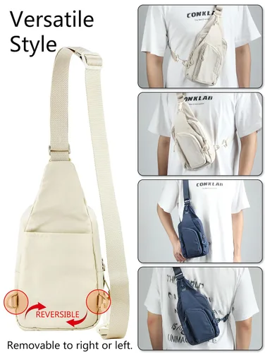 Miniatura 2 de Niumike Bolso bandolera pequeño con correas ajustables, bolsas cruzadas en el pecho, mochila diaria para mujeres y hombres, viajes al aire libre
