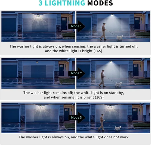 Miniatura 2 de Upgraded 2-in-1 Solar Outdoor Lights with Motion Sensor, Solar Wall Light & Security Lighting, PIR Motion Detection, IP64 Waterproof, Auto On/Off