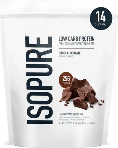Miniatura 30 de Isopure Zero Carb 100% Proteína Pura de Suero Aislado en Polvo, Sin Lactosa, Sin Gluten, Con Vitaminas, Vainilla Cremosa, 25g de Proteína por