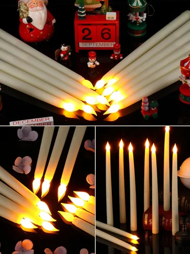 Miniatura 4 de Treela 36 Piezas Velas Cónicas Sin Llama de 11 Pulgadas Parpadeantes Falsas LED a Batería Eléctricas Velas Falsas para Navidad Halloween Cumpleaños