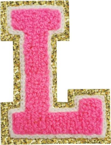Miniatura 43 de SPRT - Parches de letras de chenilla universitaria con purpurina, parche de letras blancas para planchar con letras del alfabeto para disfraz