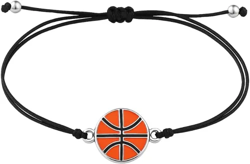 Sportybella - Pulsera de baloncesto – Cuerda ajustable de cuerda de paracaídas, regalos para jugadores de baloncesto, se adapta a muñecas de 5 a 8