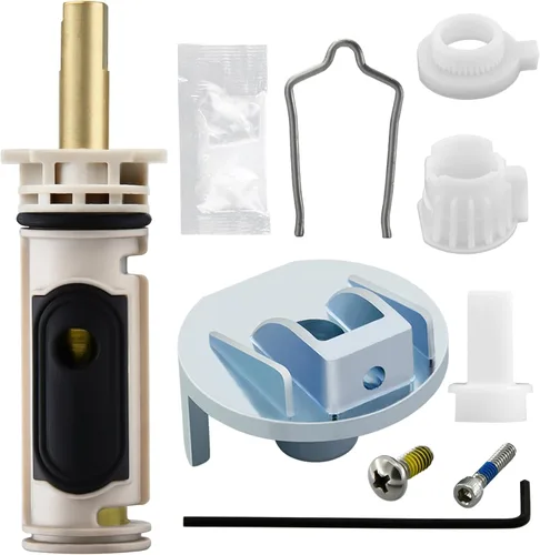 Miniatura 11 de 1222 Kit de cartucho de repuesto para grifos Moen PosiTemp de un mango, compatible con ducha Moen y ducha de bañera, metales y plásticos, paquete