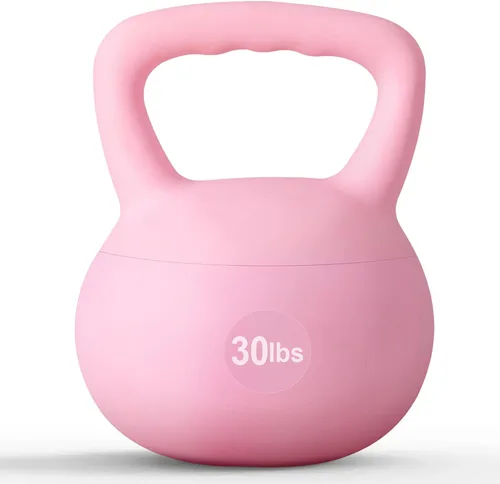 Miniatura 19 de SogesPower Pesas rusas suaves, pesas de entrenamiento de fuerza rellenas de arena de hierro, a prueba de golpes con mango de agarre ancho, pesas