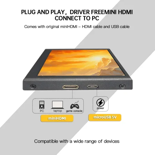 Miniatura 2 de 5 pulgadas IPS pequeño hdmi monitor VESA Metal Shell 800x480 mini pantalla LCD Monitor portátil