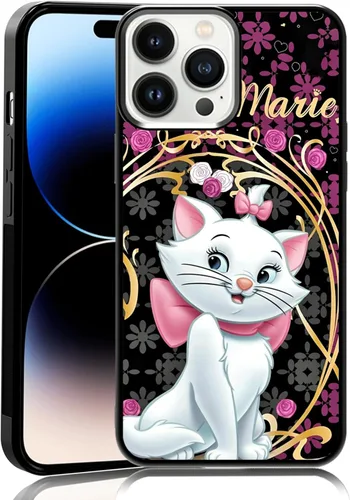 Miniatura 79 de Elegante funda de teléfono con diseño de gato Marie compatible con iPhone 11, funda de encaje dorado para iPhone, a prueba de golpes, rosa fucsia