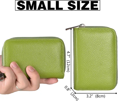 Miniatura 3 de Easyoulife billetera para tarjetas de crédito de cuero auténtico con espacio para 26 tarjetas