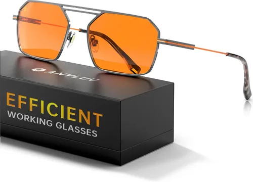 Miniatura 15 de ANYLUV Gafas de luz azul para hombres y mujeres, gafas de protección ocular para juegos, lentes de computadora con bloqueo de luz azul de metal