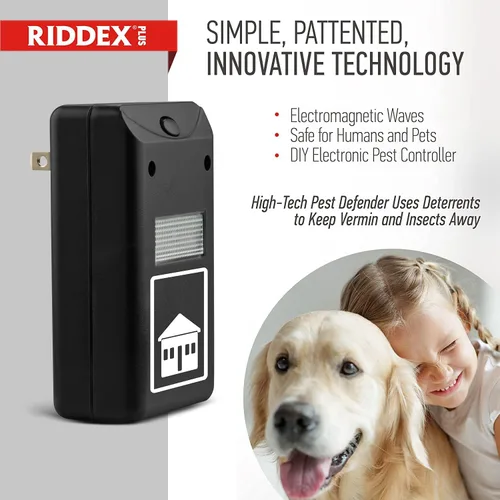 Miniatura 6 de RIDDEX Plus Repelente de Insectos - Enchufe, Disuasivo para Ratones - Control de Plagas para Defensa Contra Ratas, Ratones, Cucarachas, Bichos e