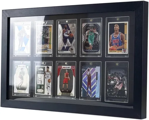 Miniatura 10 de Bivitre Marco de Exhibición de Tarjetas Coleccionables – Estuche de Exhibición de Tarjetas de Béisbol para Montaje en Pared con Protección UV