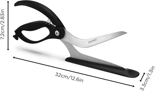 Miniatura 4 de Dreamfarm Scizza Tijeras de pizza 2 en 1 fáciles y ergonómicas con cuchillas de acero inoxidable y servidor de rebanadas antiadherente, color negro