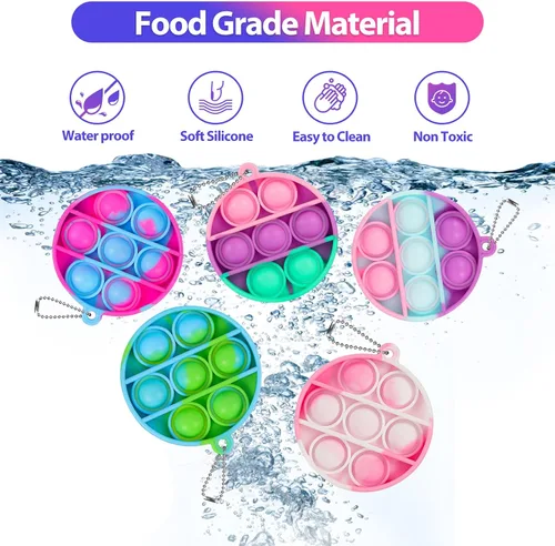 Miniatura 4 de Juguetes Pop Fidget a Granel Sus Favores de Fiesta para Niños 4-8 8-12 30 PCS Mini Pop Llavero Es Paquete de Juguetes Sensoriales Fidget Fidgets