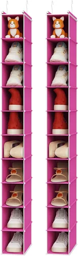 Miniatura 15 de MAX Houser Organizador de Zapatos Colgante de 10 Estantes, Organizador de Almacenamiento de Zapatos para Clóset, Paquete de 2 (Gris)