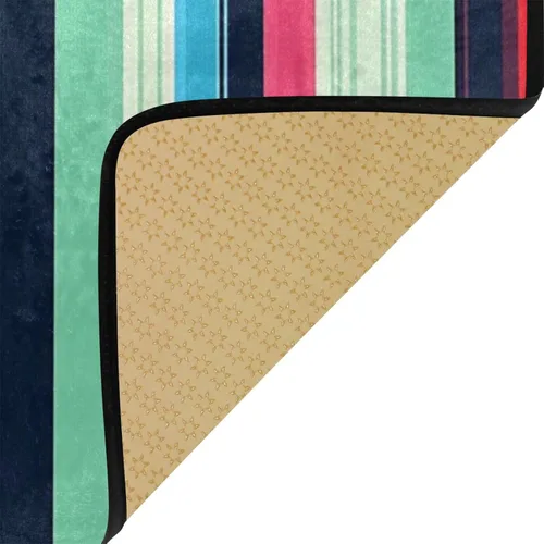 Miniatura 6 de Gredecor Alfombras de cocina con temática mexicana, antideslizantes, color mexicano, Serape a rayas, tapetes de cocina con respaldo de goma