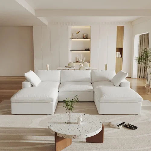 Miniatura 52 de Cloud - Sofá modular convertible de 80.3 pulgadas en forma de L para sala de estar con otomana de almacenamiento, sofás profundos minimalistas