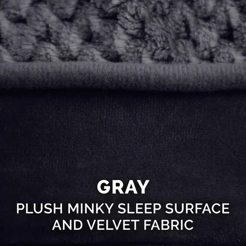 Miniatura 4 de Furhaven Funda de repuesto para cama de perro Minky Plush & Velvet Contour Luxe Lounger, lavable a máquina, gris, Jumbo (XL)