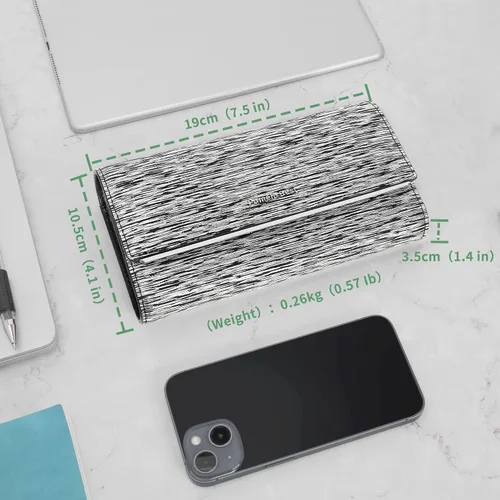 Miniatura 5 de Billetera de cuero para mujer, gran capacidad, bloqueo RFID, carteras de cuero genuino con cremallera para mujer, soporte para múltiples tarjetas
