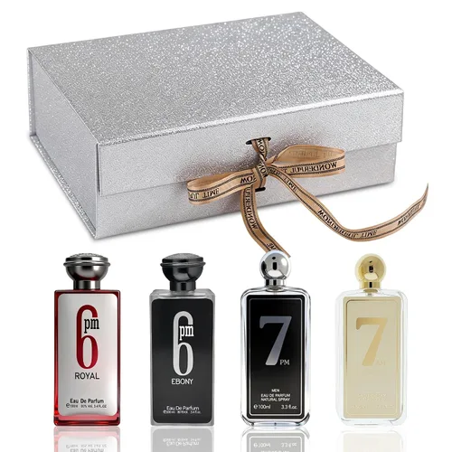 Miniatura 11 de A CENTER Set de regalo de colonia para hombre, 4 x 3.4 onzas líquidas, perfume de lujo con caja de presentación premium, regalo perfecto para el día