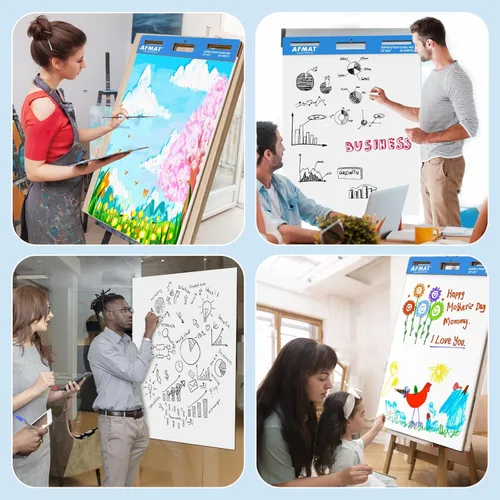 Miniatura 7 de AFMAT Papel de cuadros mejorado, 20 x 23 pulgadas para profesores, almohadillas de caballete súper adhesivas para oficina, aula, pizarra blanca