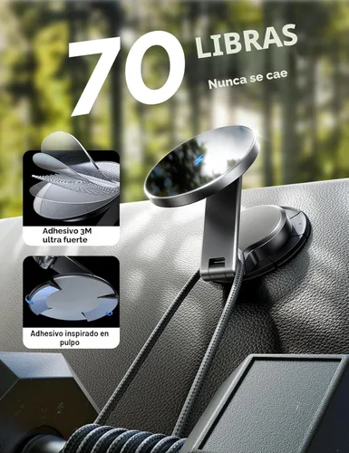 Miniatura 6 de JOYROOM Cargador de coche MagSafe para montaje en automóvil, [todo metálico] Cargador rápido MagSafe de 15 W, soporte magnético para teléfono