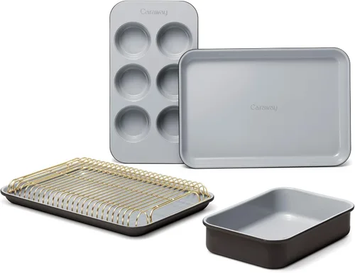 Caraway Juego Mini de Utensilios para Hornear – Recubrimiento Cerámico Naturalmente Antiadherente y No Tóxico – Juego Compacto de Bandejas para