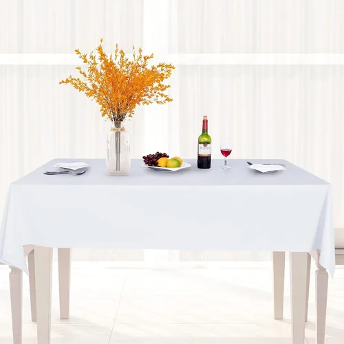 Miniatura 14 de sancua - Mantel rectangular de PVC 100 % impermeable, 54 x 54 pulgadas, vinilo a prueba de aceite, derrames, fácil de limpiar con un paño, para Beige