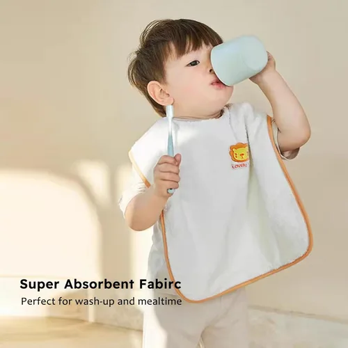 Miniatura 4 de Baberos de cobertura completa para alimentación, baberos suaves e impermeables extra grandes, baberos de alimentación para niñas y niños