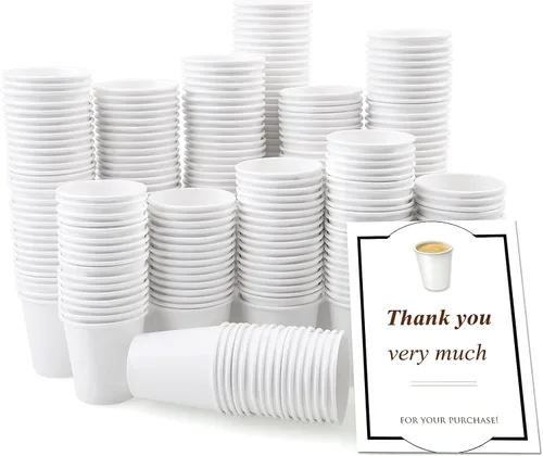 Miniatura 31 de Paquete de 50 vasos de papel desechables de 3 onzas, vasos de papel para baño de café, tazas pequeñas para aperitivos, baño, expreso, perfecto