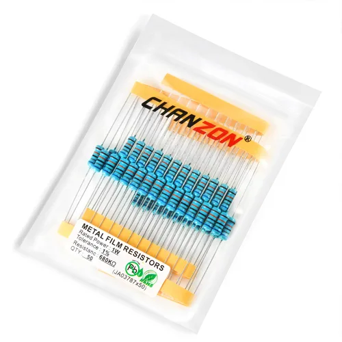 Miniatura 29 de Chanzon 50 piezas 1 W 10 Ω ohm Resistencia de película metálica fija de tolerancia 0.01 ±1% 10R MF Resistencias de agujero pasante con limitación
