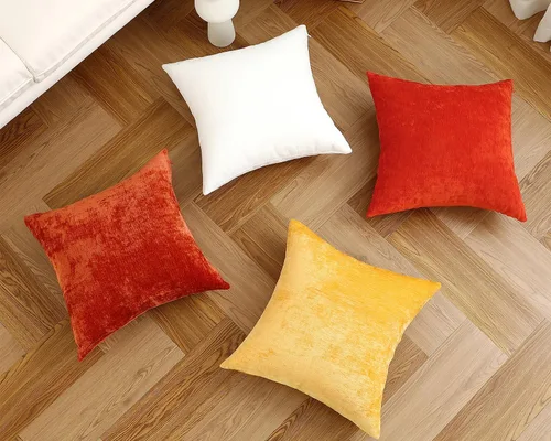 Miniatura 7 de Jeneoo - Fundas de almohada decorativas rojas brillantes de chenilla suave, fundas de cojín cómodas y sólidas para sofá de sala de estar