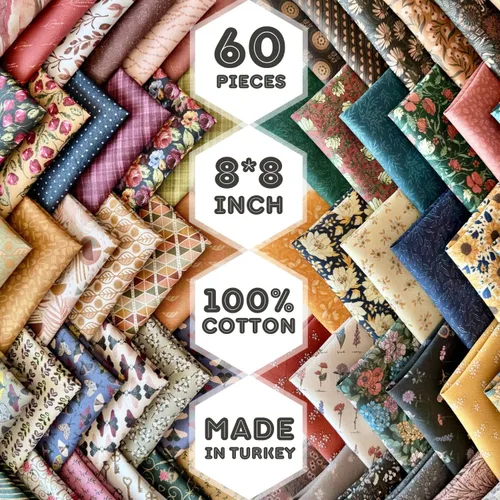 Miniatura 13 de Paquete de tela de algodón de color sólido, 50 cuadrados precortados (8 x 8 x 8 pulgadas), 100% algodón, 120 GSM, fabricado en Türkiye