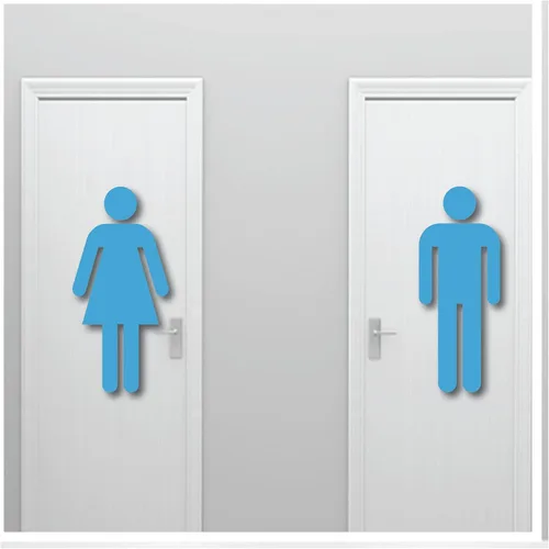 Miniatura 7 de Letrero grande de 20 pulgadas de alto para pared de hombre y mujer, adhesivo fuerte seguro para pared, diseño artístico mural para baño, baño, baño