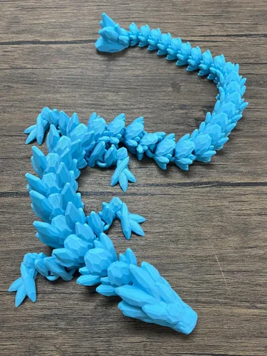 Miniatura 23 de MunnyGrubbers - Juguete para ansiedad de dragón de cristal XL de 26”, resistente, articulado y flexible, impreso en 3D, figura coleccionable, apto